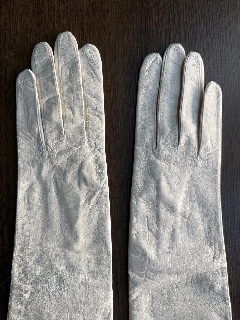 Vintage 1950s–60s Misanase West Germany White Leather Opera Gloves